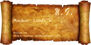 Mauker Izsák névjegykártya